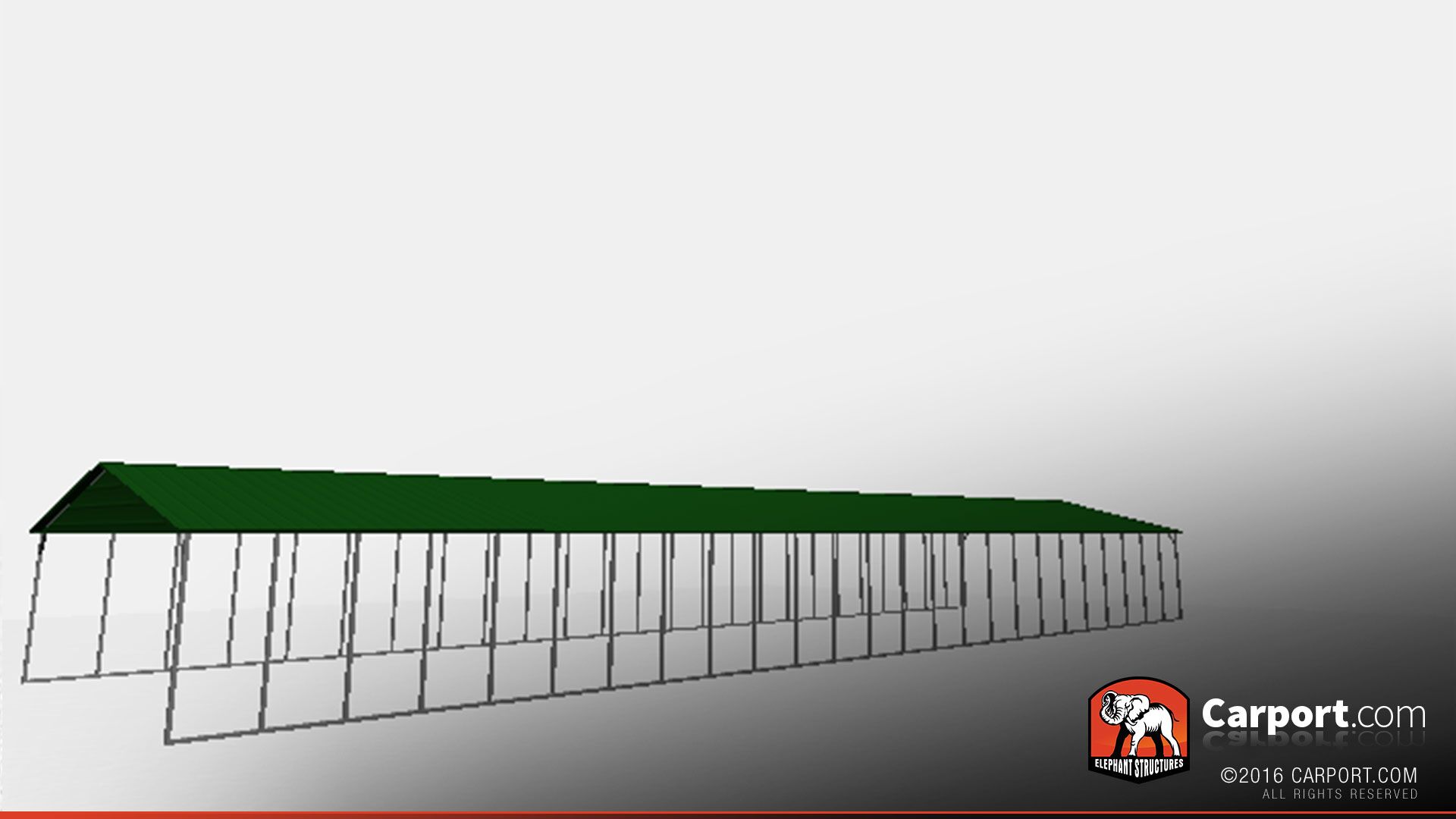 100' long metal carport shelter