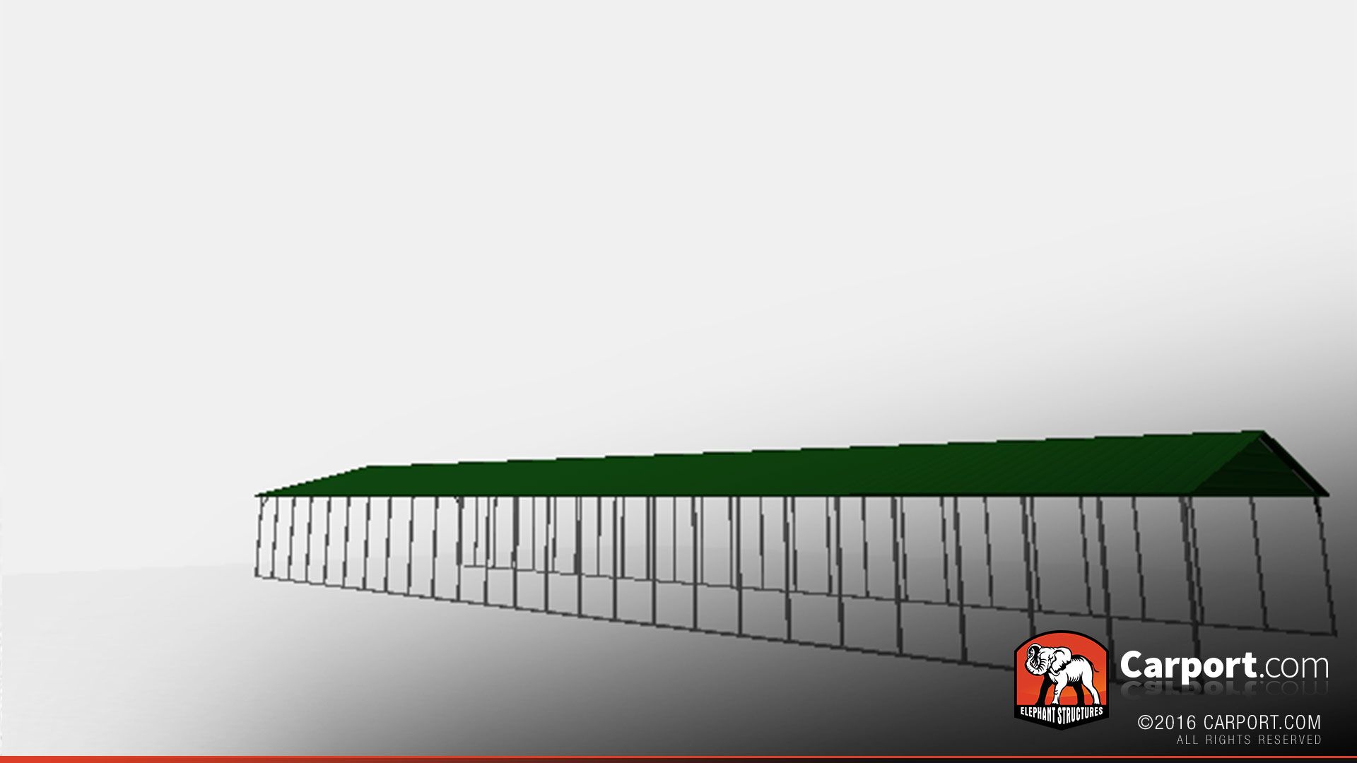 100' long metal carport shelter