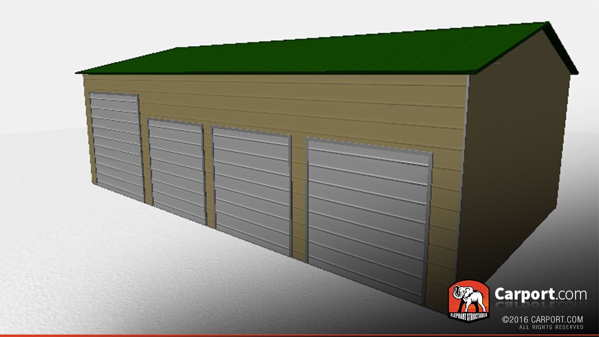 24x41 Steel Garage with 4 Doors 3