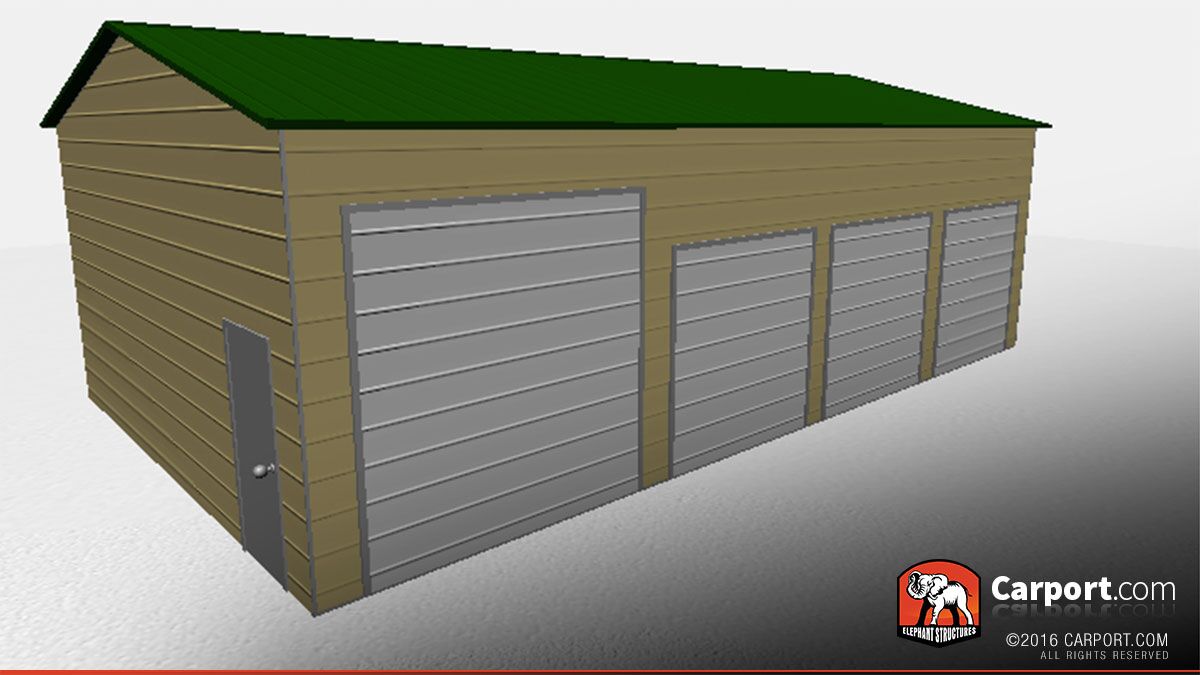24x41 Steel Garage with 4 Doors 2