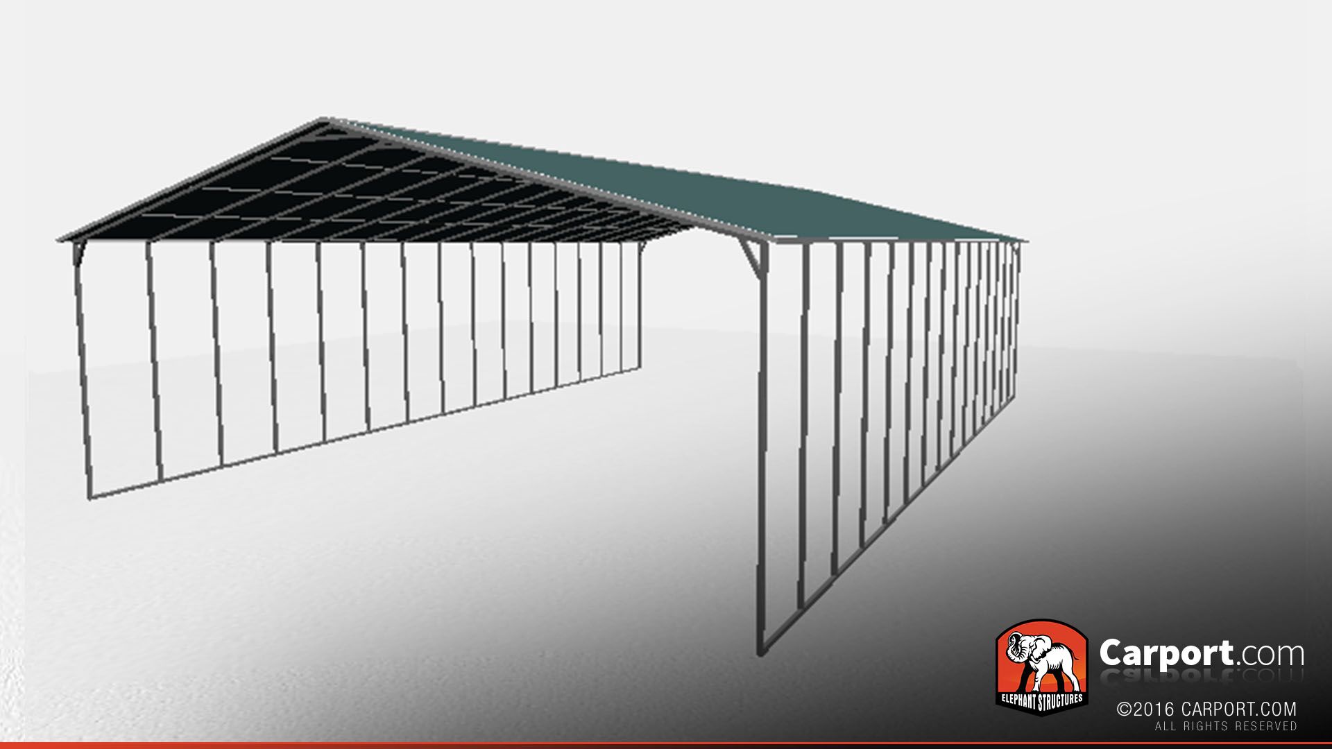 40x60 Metal Carport with Vertical Metal Roof