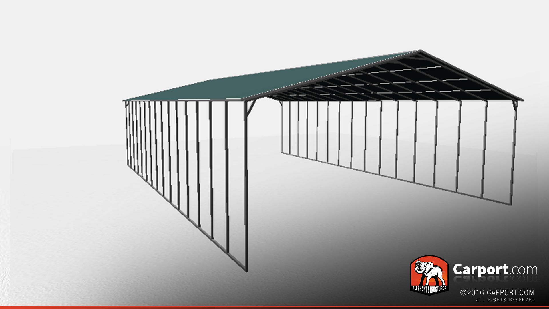 40x60 Metal Carport with Vertical Metal Roof