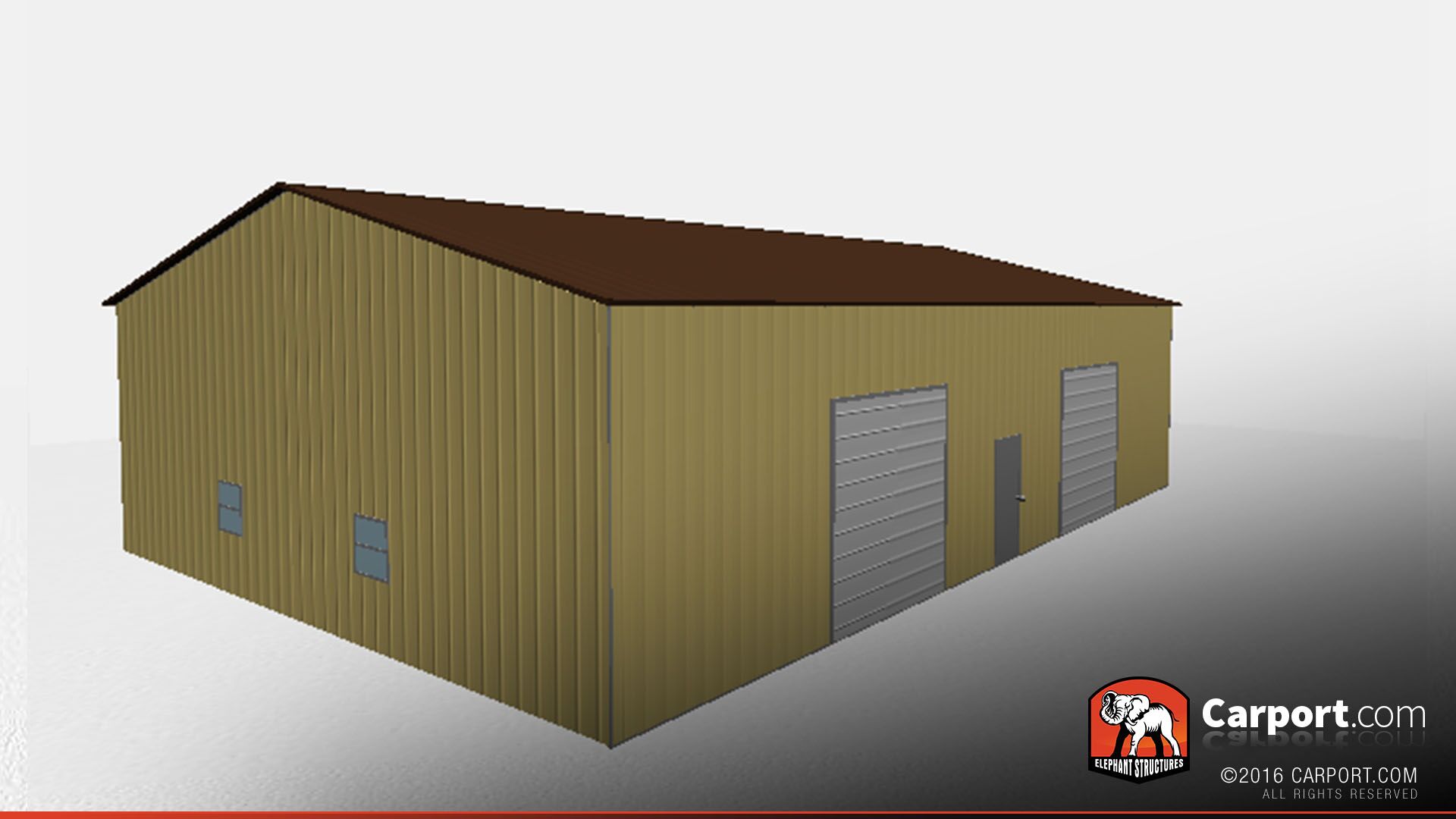 40x60 Metal Building Side Access Garage with Vertical Roofing
