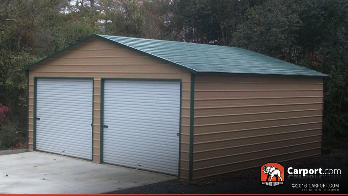 24x26 Metal Garage Building for Two Cars