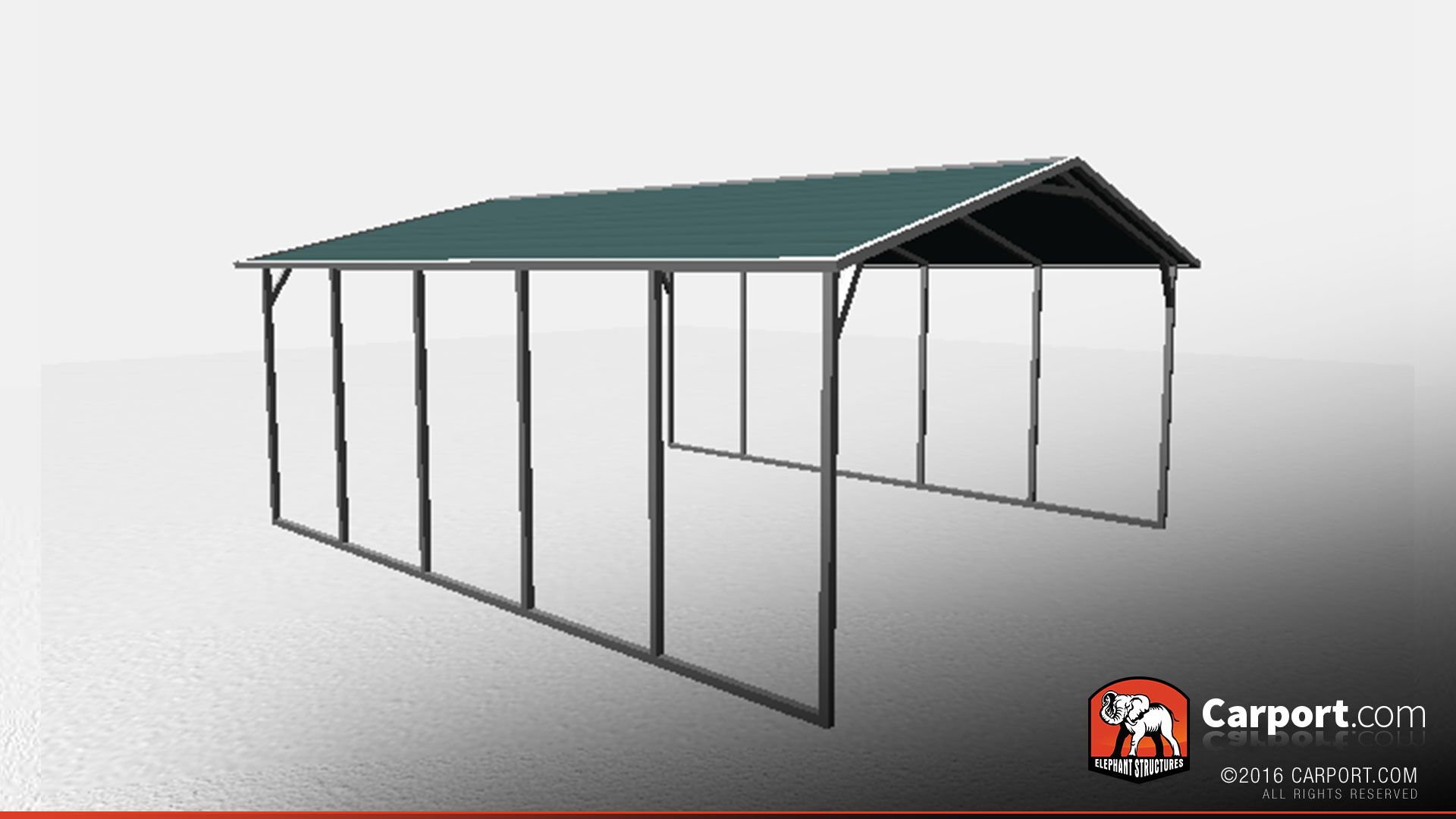 18' x 21' x 6' Strong Boxed-Eave Car Shelter - Image 2