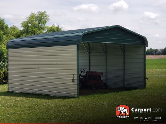 Two-sided double carport 18 wide' x 21' long x 9' tall