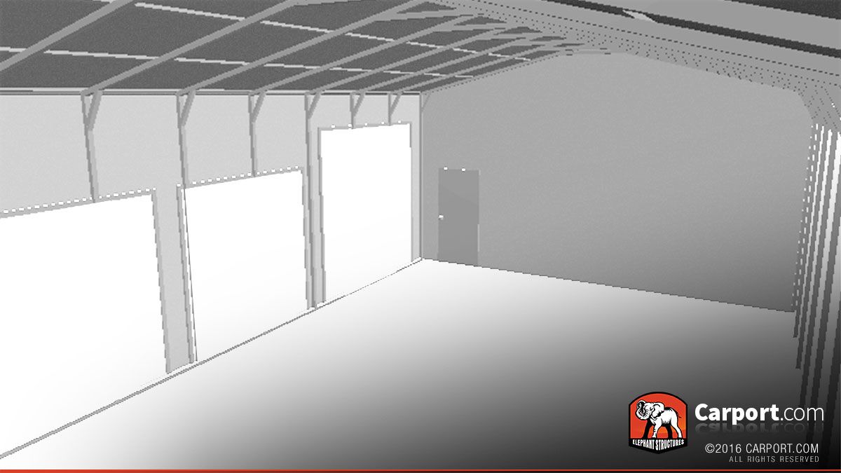 24x41 Steel Garage with 4 Doors 5