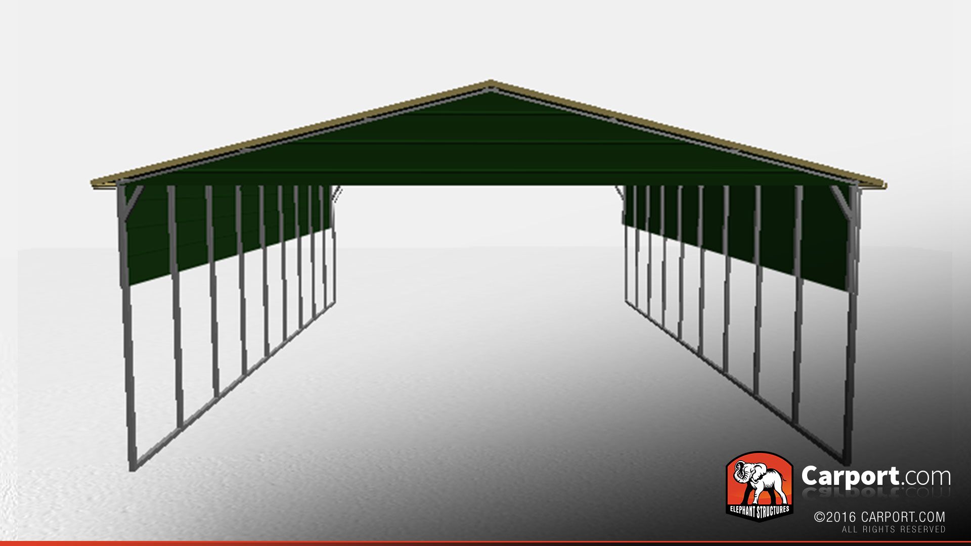 vertical style commercial metal carport with open sides