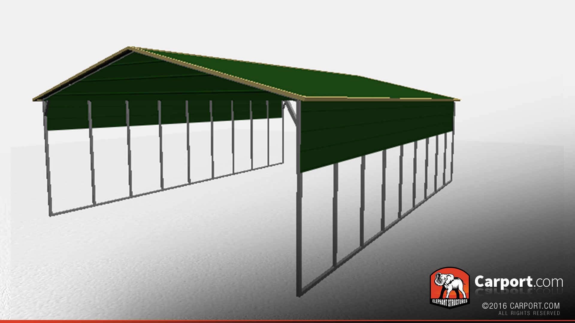 vertical style commercial metal carport with open sides