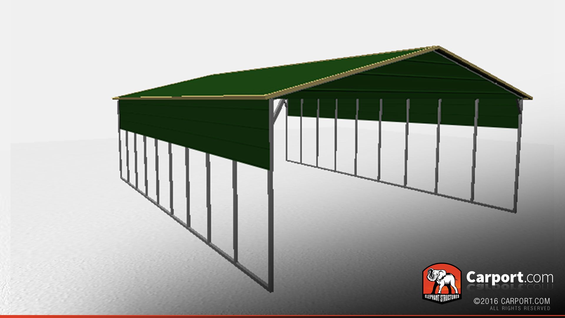 vertical style commercial metal carport with open sides