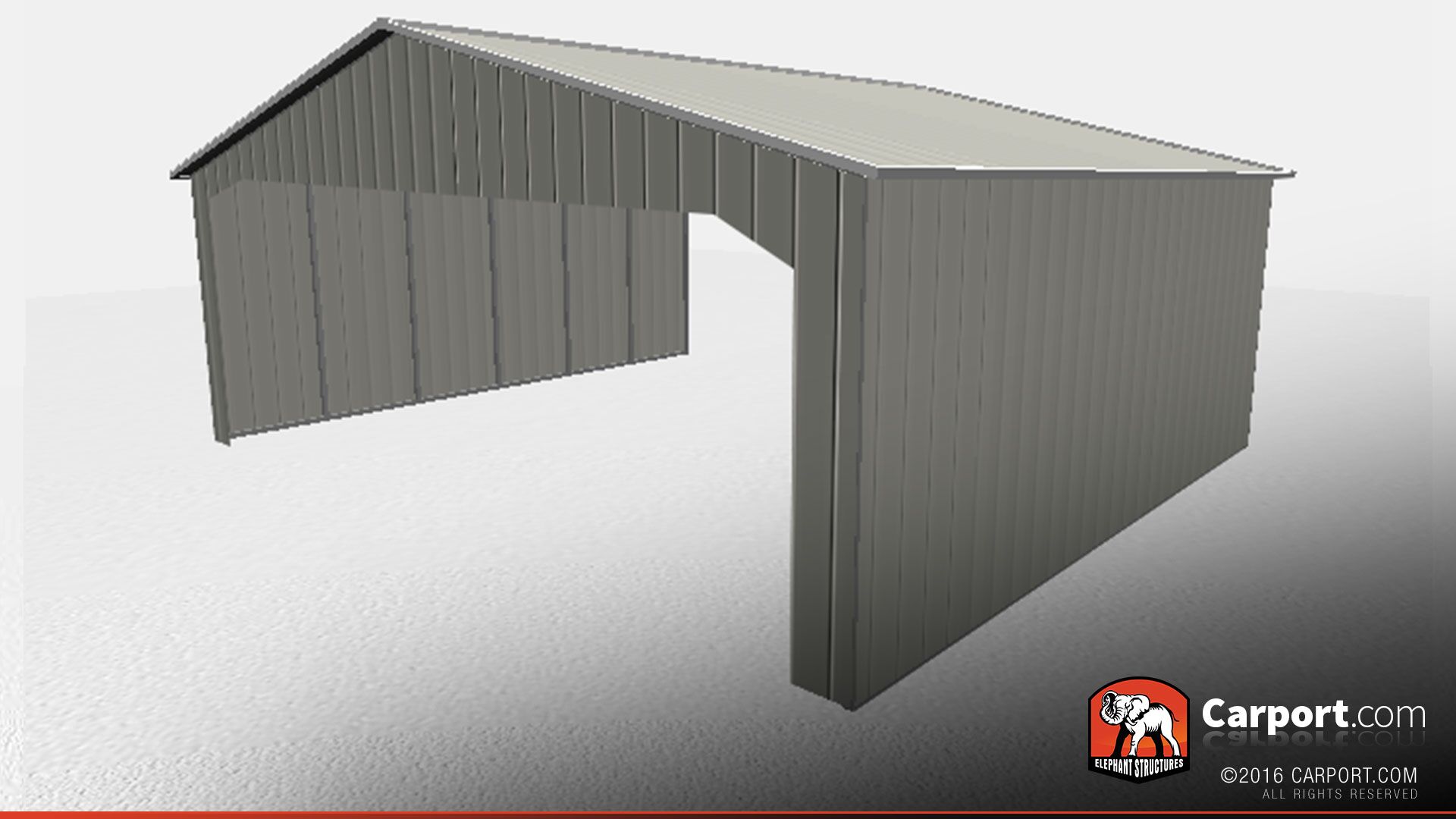 30 x 30 partially closed carport with gables
