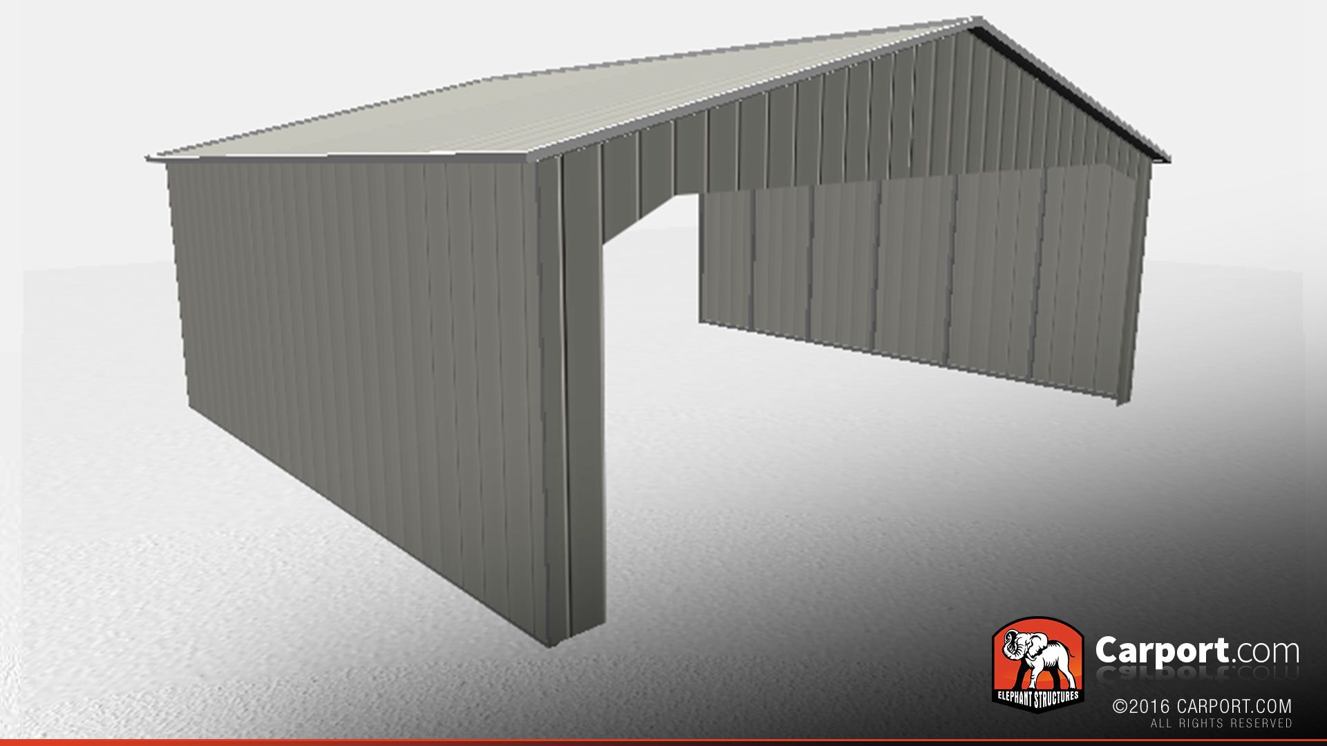 30 x 30 partially closed carport with gables