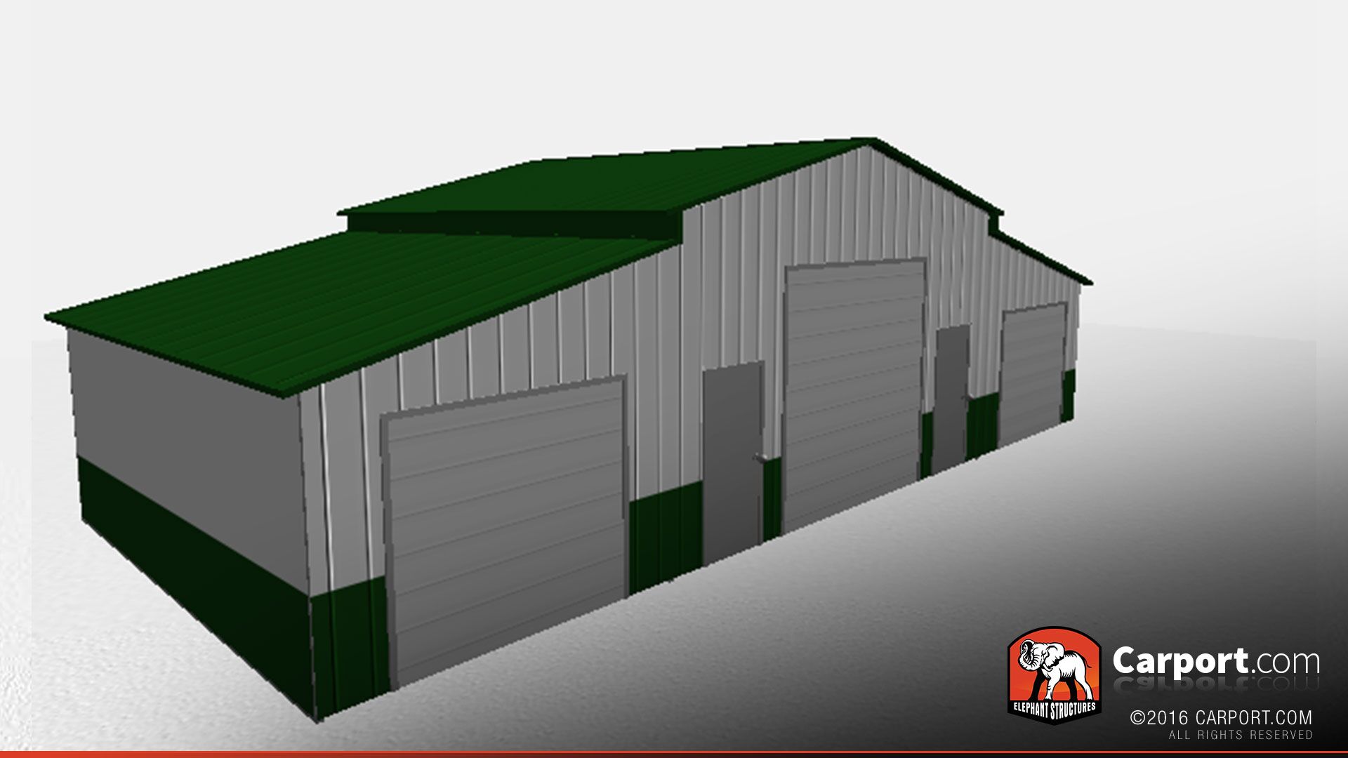 40' x 40' Three Door Ridgeline Style Steel Barn - Image 2