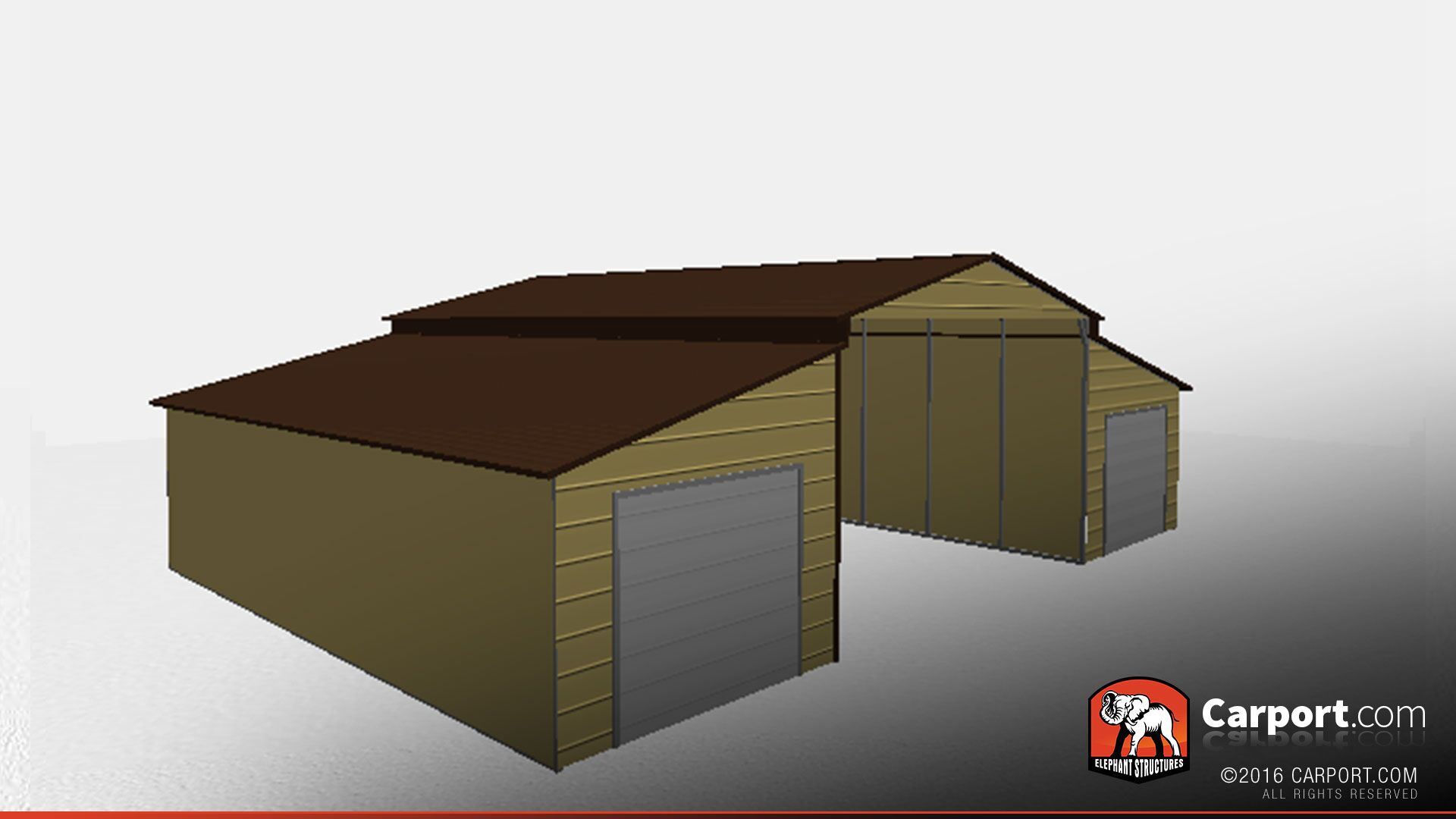 36' x 40' x 12' Ridgeline Barn with Two Garage Doors - Image 3
