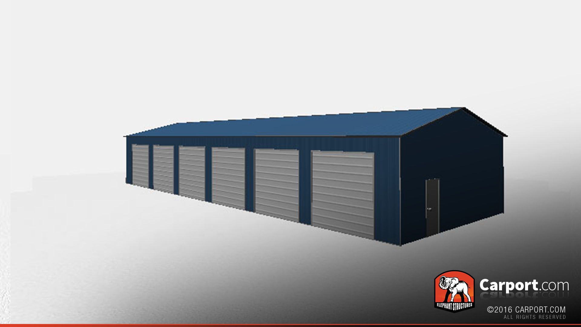 30x80 Commercial Metal Garage with 6 doors 4