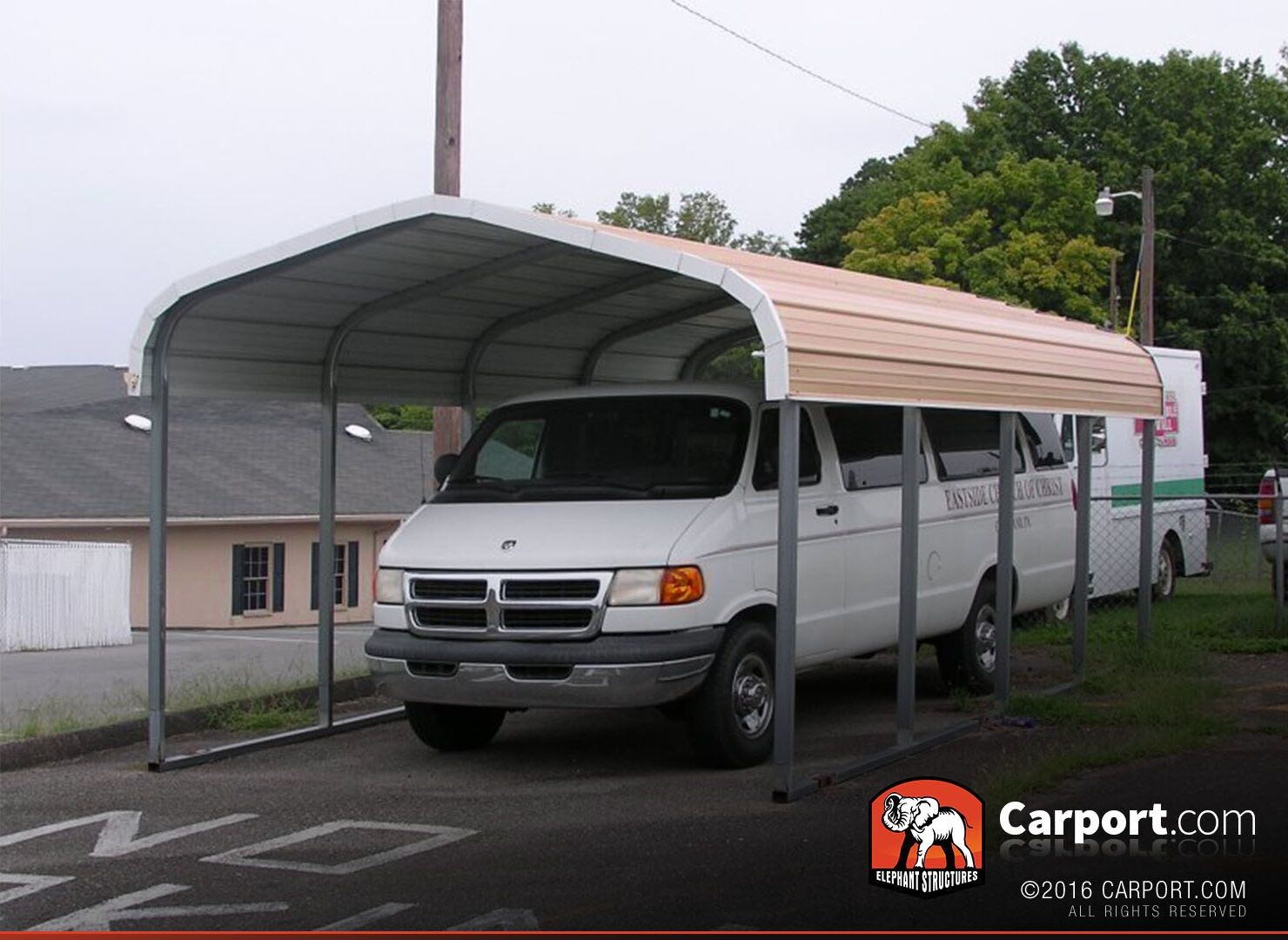 12x21 One Car Carport Metal Building with Regular Roof