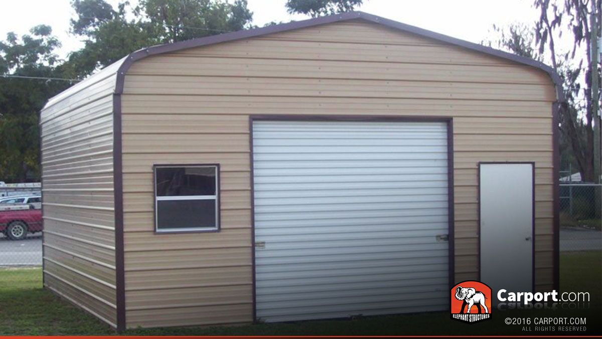 18x21 Metal Garage with Regular Roof