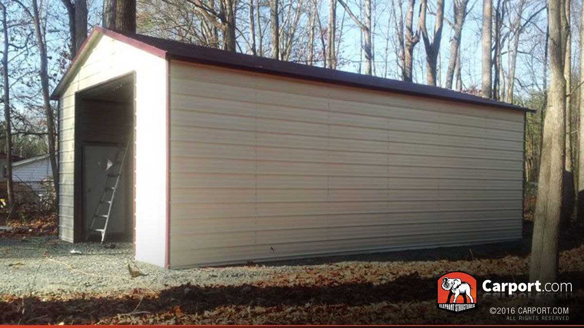 18x31 Metal Building with Large Garage Door