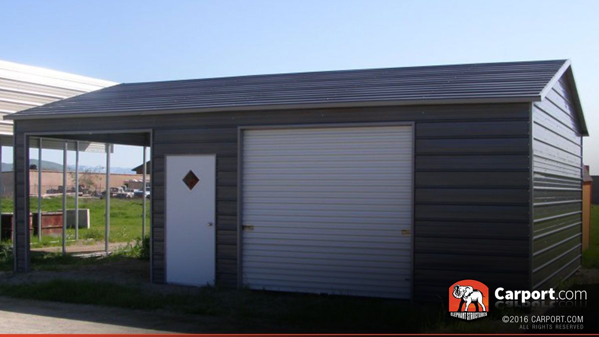 22x31 Metal Garage with Utility Storage