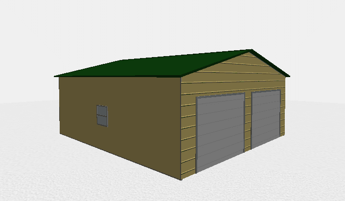 24x26 Two Car Metal Building 3