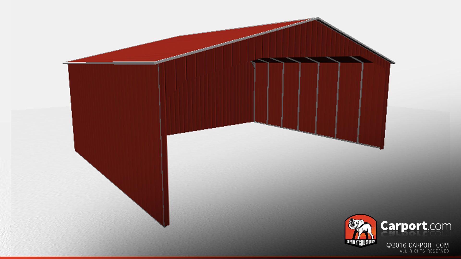 40 x 26 commercial carport three sides closed