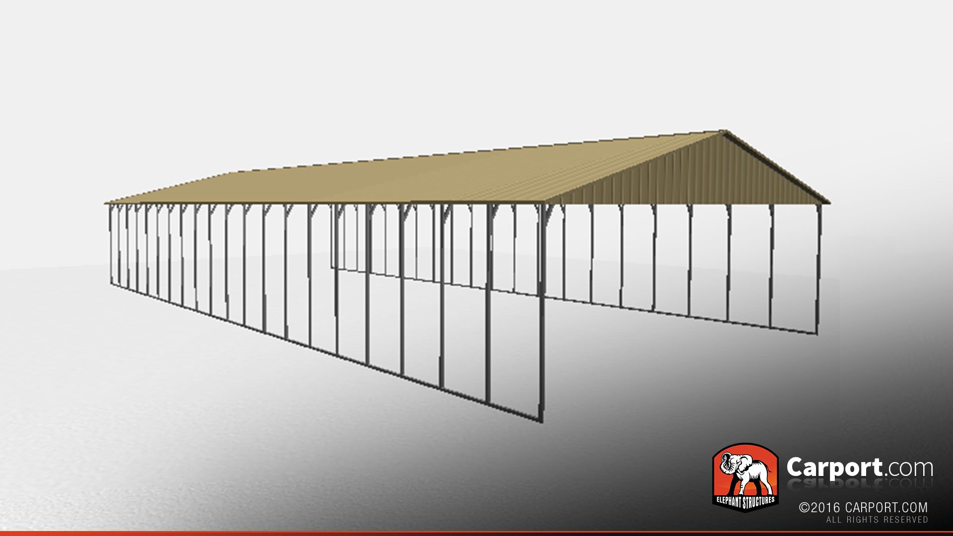 40' x 80' x 12' Vertical Roof Commercial Metal Carport - Image 2