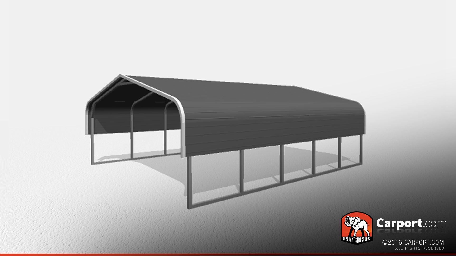 Double Car Metal Carport 1 18x21x6