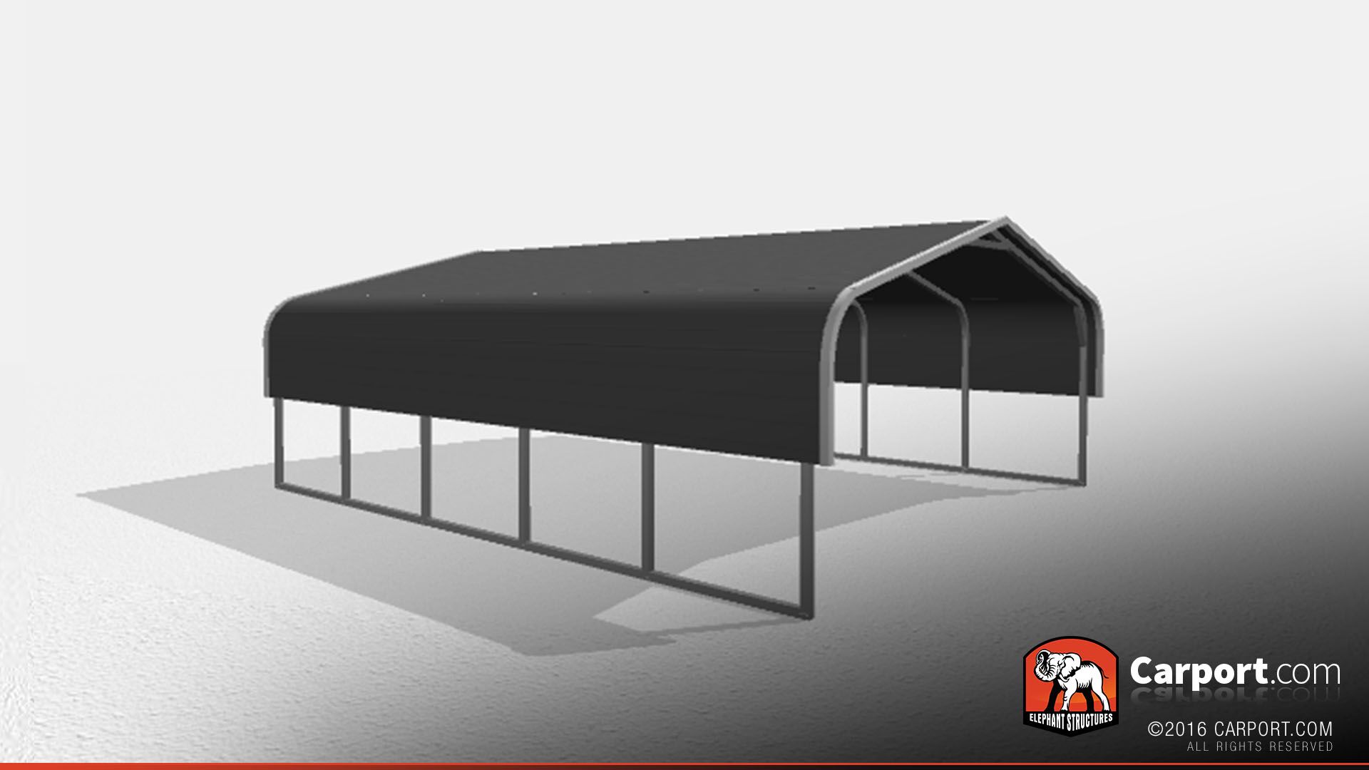 Double Car Metal Carport 3 18x21x6