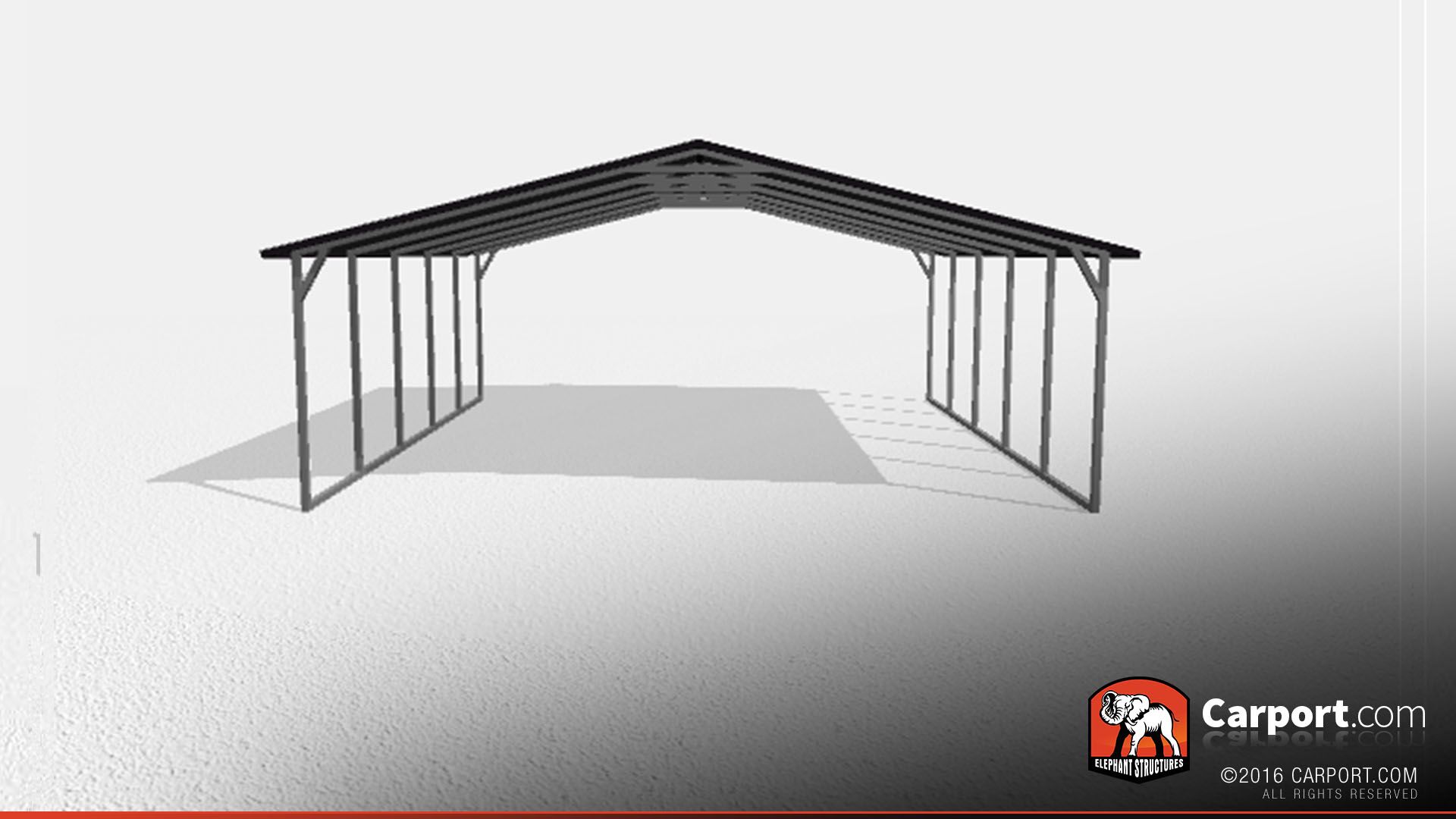 Two Car Steel Carport 2 24x21x7