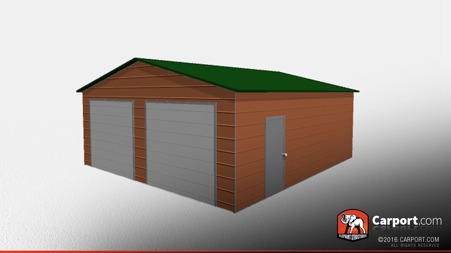 Double Wide Steel Garage 2 24x26x9