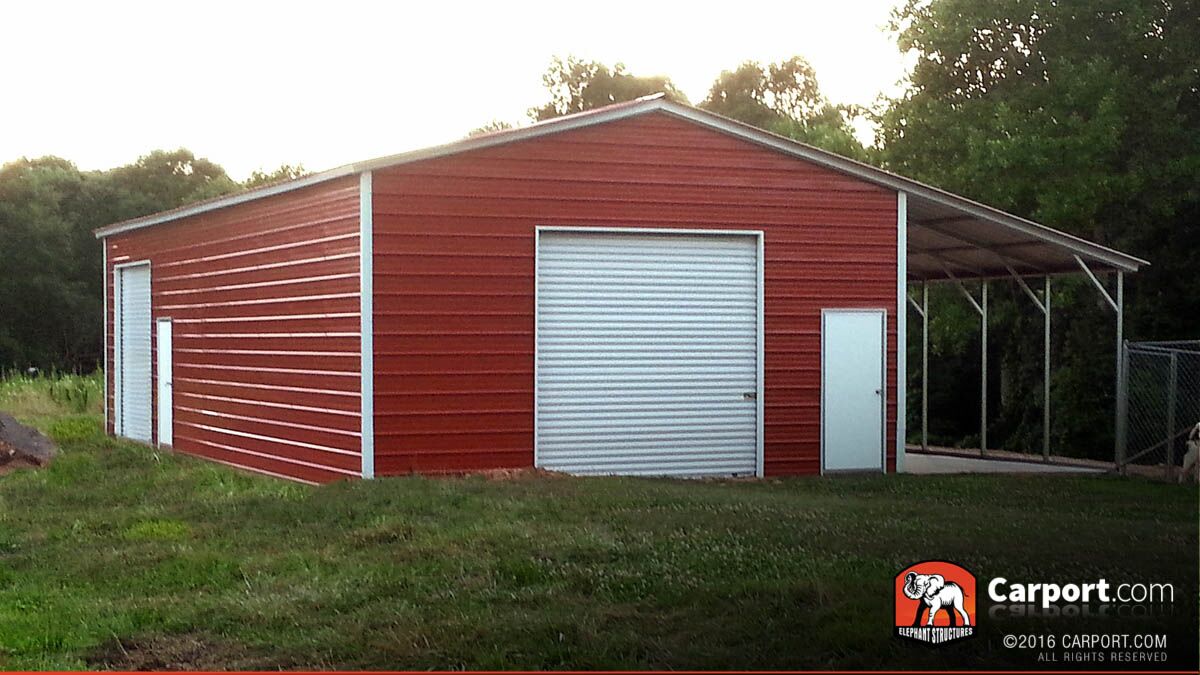 30x31 Custom Valley Barn with Lean-to