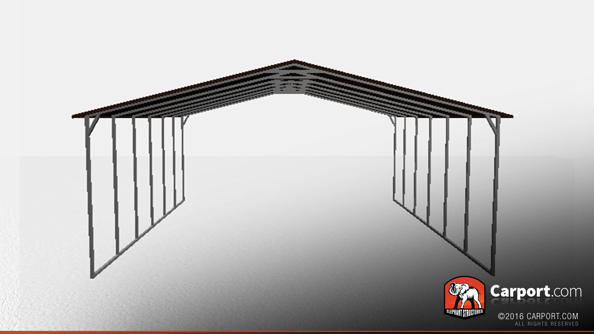 open style steel carport w boxed eave roof