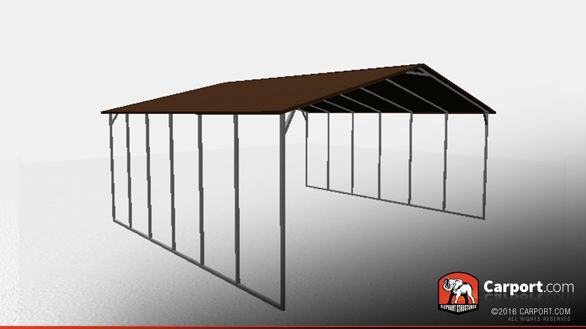 open style steel carport w boxed eave roof
