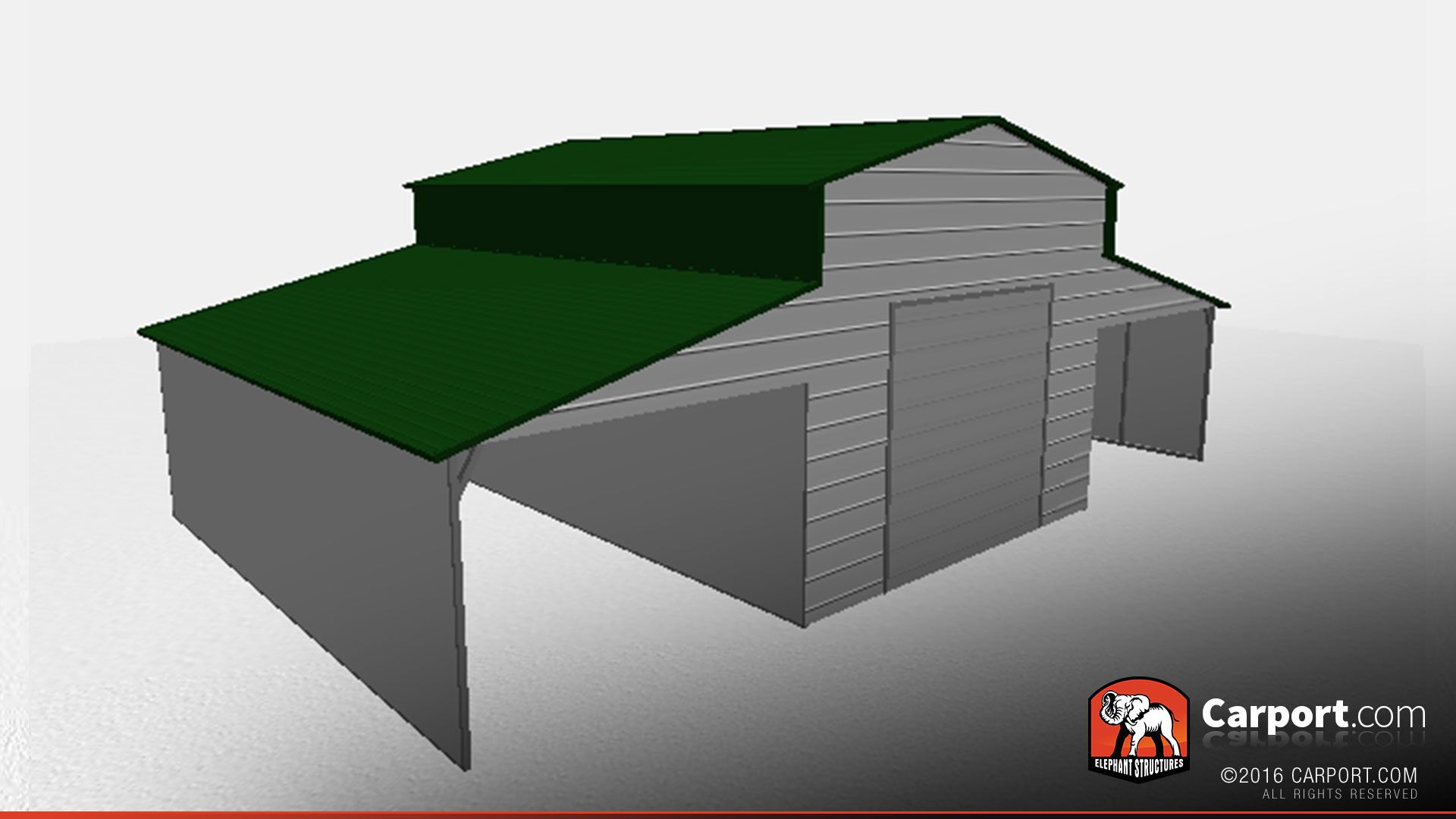 Partially Enclosed Metal Barn with One Garage Door - Image 3
