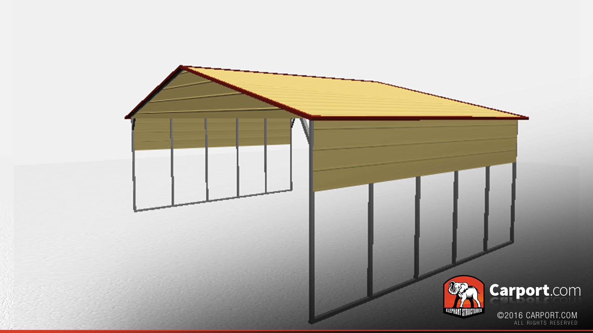 three car a frame metal carport