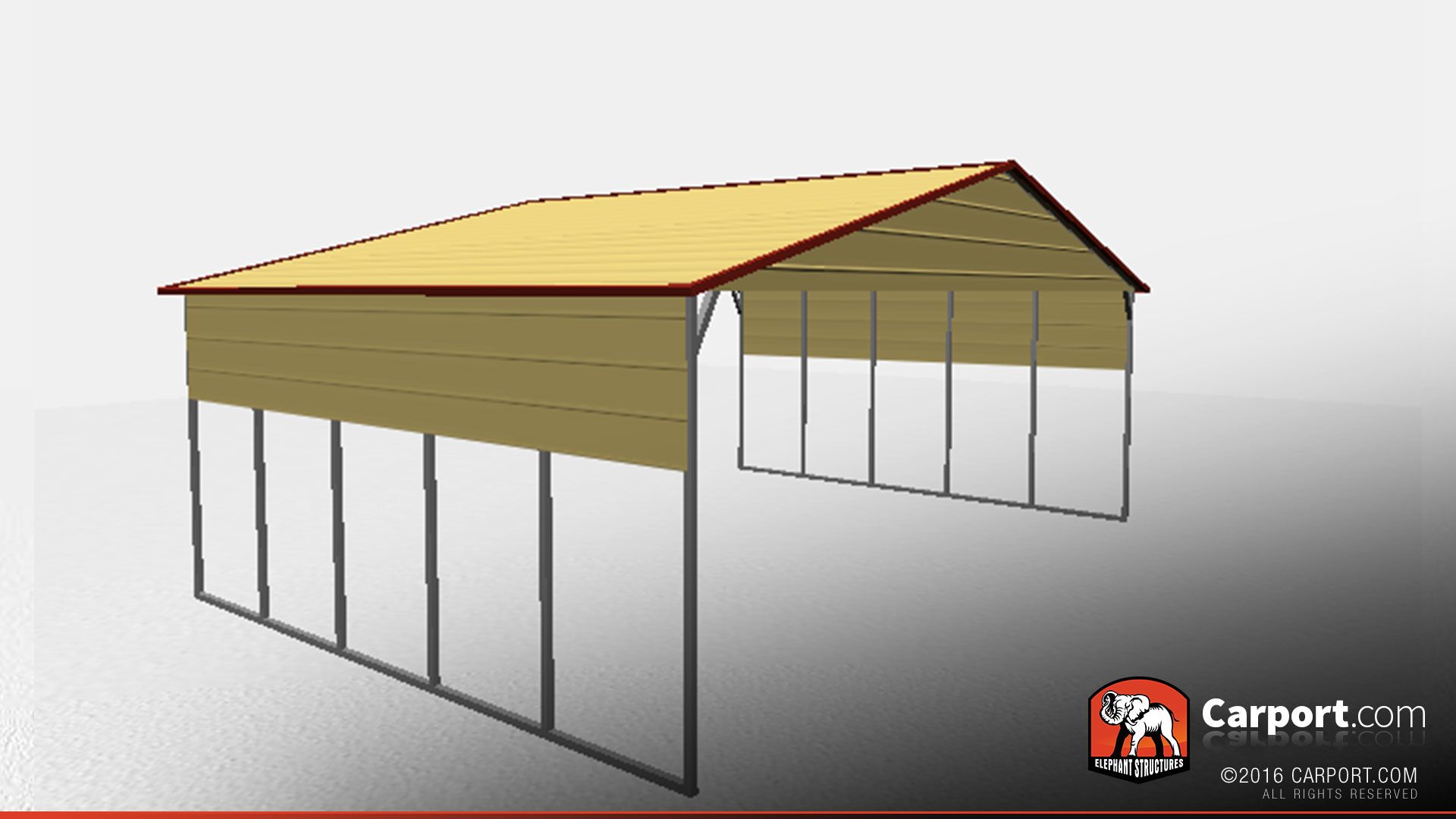 three car a frame metal carport