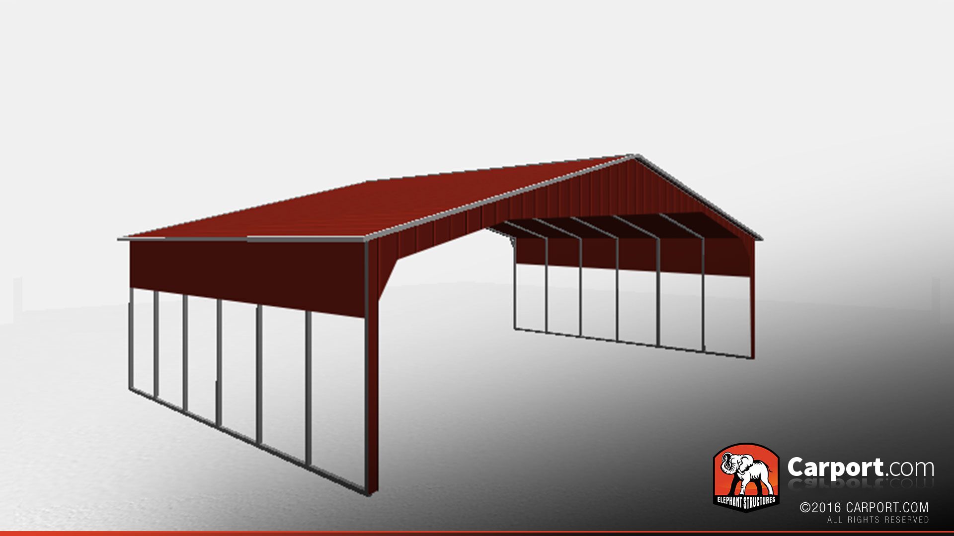 Top Quality 40' Wide Metal Carport with Vertical Roof - Image 2