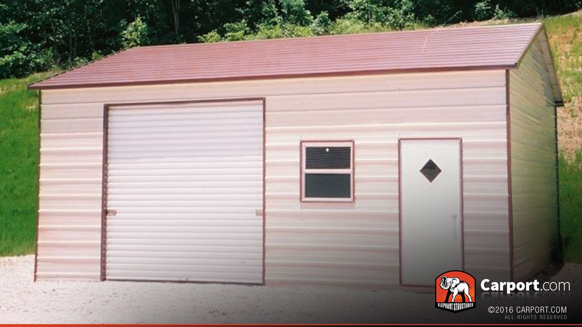 22x26 One Car Metal Garage Building
